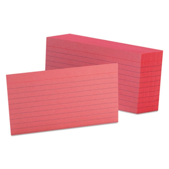 Picture of Ruled Index Cards, 3 X 5, Cherry, 100/pack
