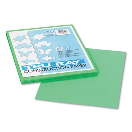 Picture of Tru-Ray Construction Paper, 76 lb Text Weight, 9 x 12, Festive Green, 50/Pack