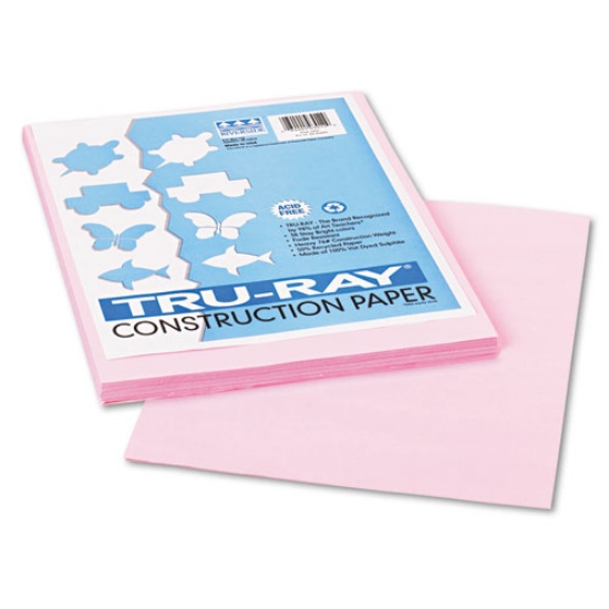Picture of Tru-Ray Construction Paper, 76 lb Text Weight, 9 x 12, Pink, 50/Pack