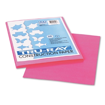 Picture of Tru-Ray Construction Paper, 76 lb Text Weight, 9 x 12, Shocking Pink, 50/Pack