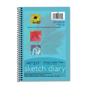 Picture of Art1st Sketch Diary, 64 lb Text Paper Stock, Blue Cover, (70) 9 x 6 Sheets
