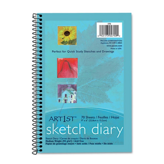 Picture of Art1st Sketch Diary, 64 lb Text Paper Stock, Blue Cover, (70) 9 x 6 Sheets