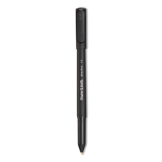 Picture of Write Bros. Ballpoint Pen, Stick, Medium 1 Mm, Black Ink, Black Barrel, Dozen