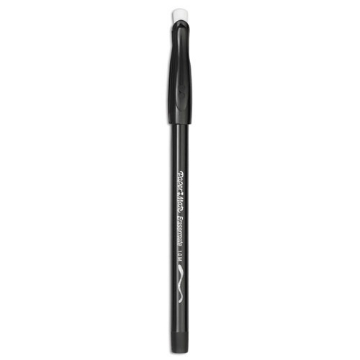 Picture of Eraser Mate Ballpoint Pen, Stick, Medium 1 Mm, Black Ink, Black Barrel, Dozen