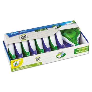 Picture of DryLine Correction Tape, Non-Refillable, Green/Purple Applicators, 0.17" x 472", 10/Pack
