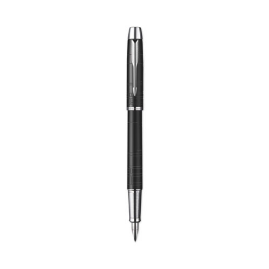 Picture of Im Premium Roller Ball Pen, Stick, Fine 0.7 Mm, Black Ink, Black/chrome Barrel