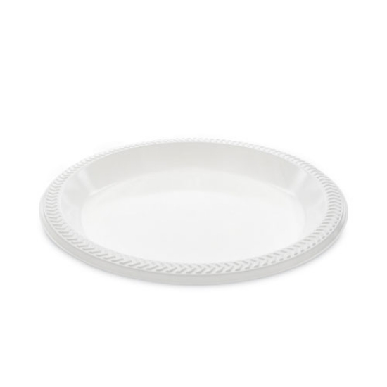 Picture of Meadoware Impact Plastic Dinnerware, Plate, 10.25" dia, White, 500/Carton