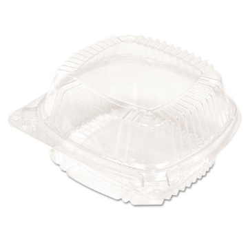 Picture of ClearView SmartLock Hinged Lid Container, Hoagie Container, 11 oz, 5.25 x 5.25 x 2.5, Clear, Plastic, 375/Carton