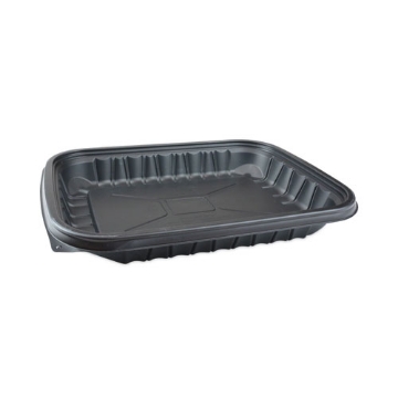 Picture of EarthChoice Entree2Go Takeout Container, 48 oz, 11.75 x 8.75 x 1.61, Black, Plastic, 200/Carton