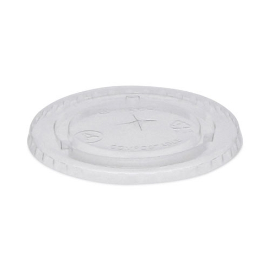 Picture of EarthChoice Compostable Cold Cup Lid with Straw Slot for A Cups, Fits 7, 9, 20 oz A Cups, 1,020/Carton