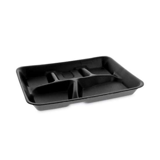 Picture of Foam School Trays, 5-Compartment, 8.25 x 10.25 x 1, Black, 500/Carton