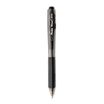 Picture of WOW! Ballpoint Pen Value Pack, Retractable, Medium 1 mm, Black Ink, Smoke/Black Barrel, 36/Pack