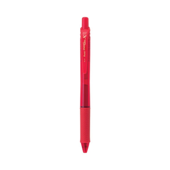 Picture of EnerGel-X Gel Pen, Retractable, Medium 0.7 mm, Red Ink, Translucent Red/Red Barrel, Dozen