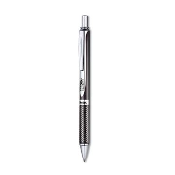 Picture of Energel Alloy Rt Gel Pen, Retractable, Medium 0.7 Mm, Black Ink, Black Barrel
