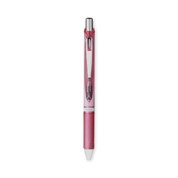 Picture of Energel Rtx Gel Pen, Retractable, Medium 0.7 Mm, Black Ink, Pink/silver Barrel, 3/pack