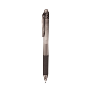 Picture of EnerGel-X Gel Pen, Retractable, Fine 0.5 mm Needle Tip, Black Ink, Clear/Black Barrel, 24/Pack