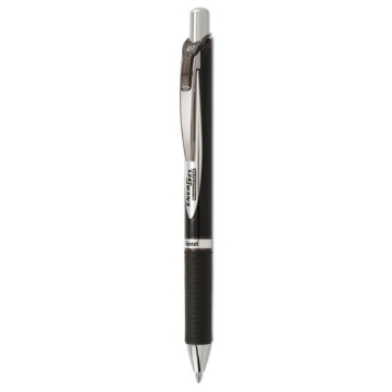 Picture of EnerGel PRO Permanent Ink Hybrid Gel Pen, Retractable, Medium 0.7 mm, Black Ink, Black Barrel
