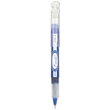 Picture of Finito! Porous Point Pen, Stick, Extra-Fine 0.4 mm, Blue Ink, Blue/Silver/Clear Barrel