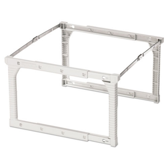 Picture of Plastic Snap-Together Hanging Folder Frame, Legal/letter Size, 18" To 27" Long, White/silver Accents, 4/box