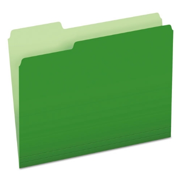 Picture of Colored File Folders, 1/3-Cut Tabs: Assorted, Letter Size, Green/Light Green, 100/Box