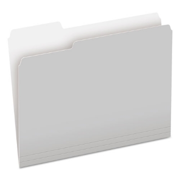 Picture of Colored File Folders, 1/3-Cut Tabs: Assorted, Letter Size, Gray/Light Gray, 100/Box