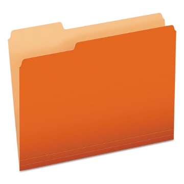 Picture of Colored File Folders, 1/3-Cut Tabs: Assorted, Letter Size, Orange/Light Orange, 100/Box