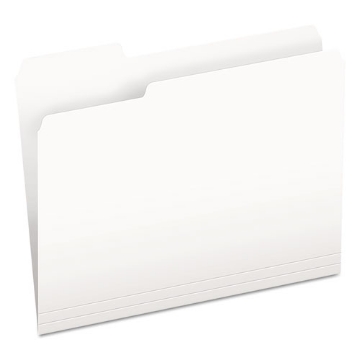 Picture of Colored File Folders, 1/3-Cut Tabs: Assorted, Letter Size, White, 100/Box