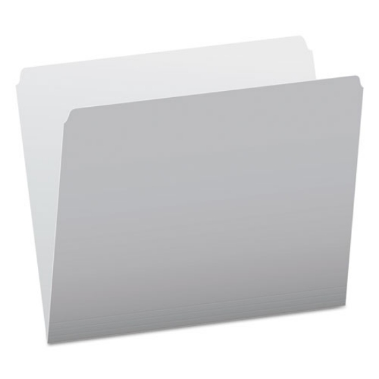 Picture of Colored File Folders, Straight Tabs, Letter Size, Gray/Light Gray, 100/Box