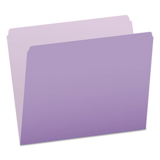 Picture of Colored File Folders, Straight Tabs, Letter Size, Lavender/Light Lavender, 100/Box