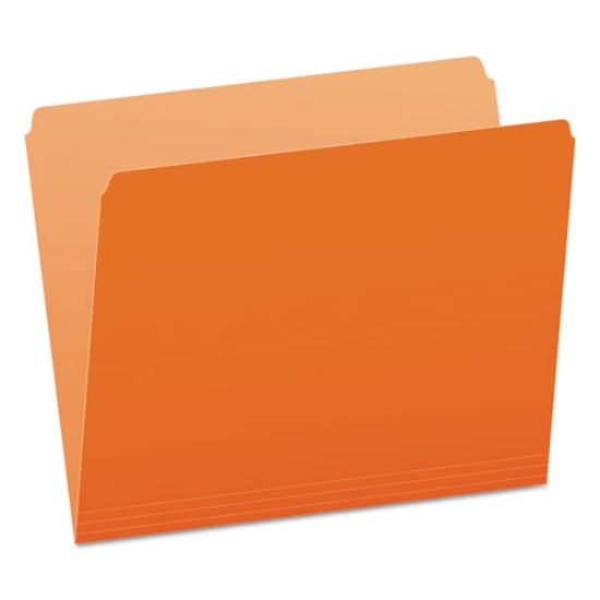 Picture of Colored File Folders, Straight Tabs, Letter Size, Orange/Light Orange, 100/Box