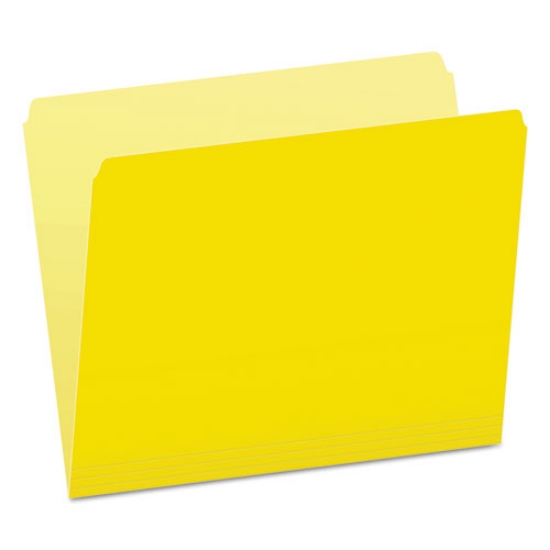 Picture of Colored File Folders, Straight Tabs, Letter Size, Yellow/Light Yellow, 100/Box