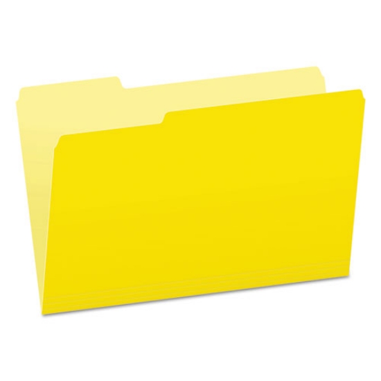 Picture of Colored File Folders, 1/3-Cut Tabs: Assorted, Legal Size, Yellow/Light Yellow, 100/Box