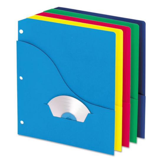 Picture of Pocket Project Folders, 3-Hole Punched, Letter Size, Assorted Colors, 10/pack