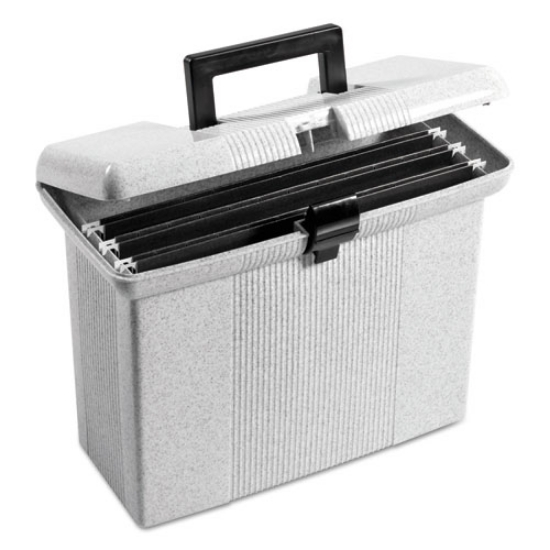 Picture of Portable File Boxes, Letter Files, 14.88" X 6.5" X 11.88", Granite