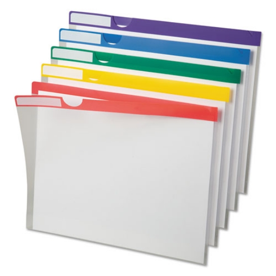 Picture of Clear Poly Index Folders, Letter Size, Assorted Colors, 10/pack