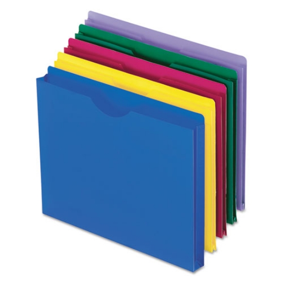 Picture of Poly File Jackets, Straight Tab, Letter Size, Assorted Colors, 10/pack