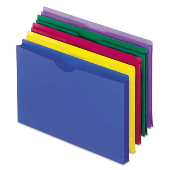 Picture of Poly File Jackets, Straight Tab, Legal Size, Assorted Colors, 5/pack