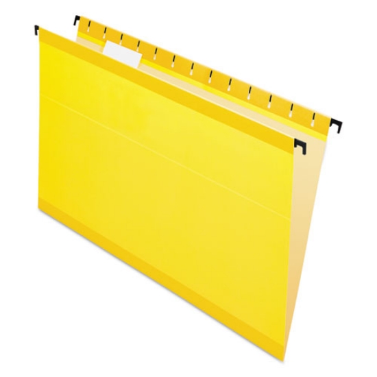 Picture of SureHook Hanging Folders, Legal Size, 1/5-Cut Tabs, Yellow, 20/Box