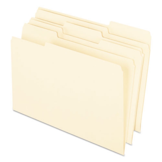 Picture of Earthwise by Pendaflex 100% Recycled Manila File Folder, 1/3-Cut Tabs: Assorted, Legal Size, 0.75" Expansion, Manila, 100/Box