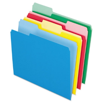 Picture of Colored File Folders, 1/3-Cut Tabs: Assorted, Letter Size, Assorted Colors, 24/Pack