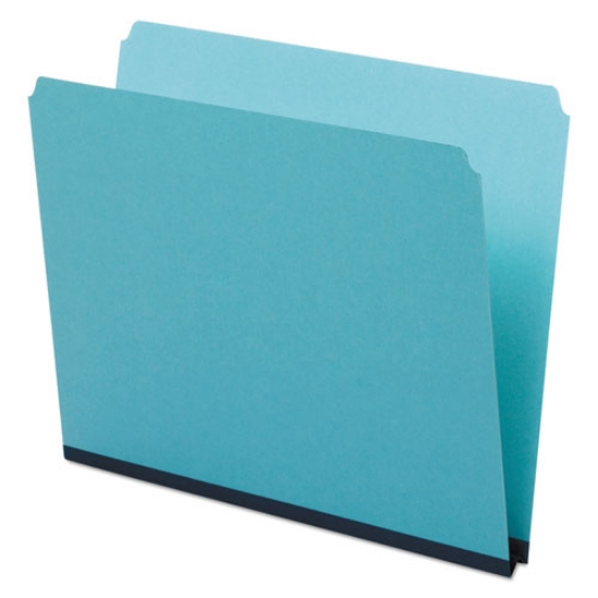 Picture of Pressboard Expanding File Folders, Straight Tabs, Letter Size, 1" Expansion, Blue, 25/Box