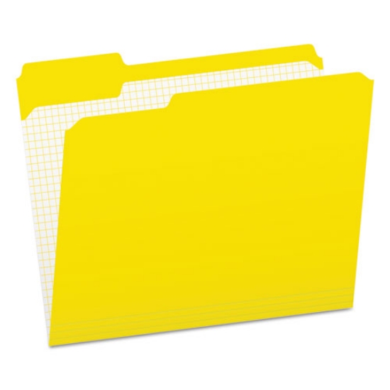 Picture of Double-Ply Reinforced Top Tab Colored File Folders, 1/3-Cut Tabs: Assorted, Letter Size, 0.75" Expansion, Yellow, 100/Box