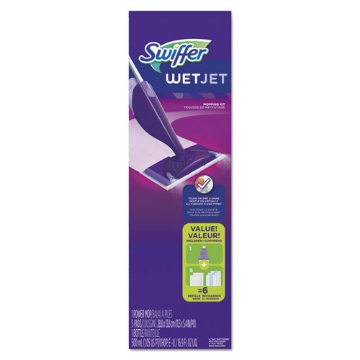 Picture of Wetjet Mop, 11 X 5 White Cloth Head, 46" Purple/silver Aluminum/plastic Handle, 2/carton