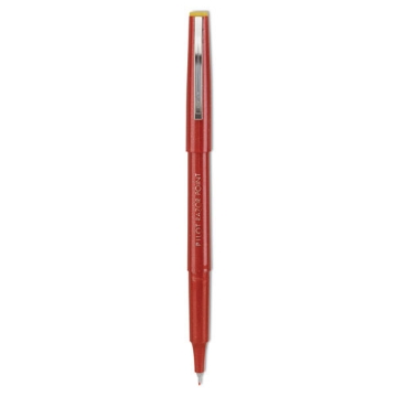 Picture of Razor Point Fine Line Porous Point Pen, Stick, Extra-Fine 0.3 Mm, Red Ink, Red Barrel, Dozen