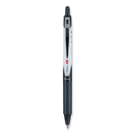 Picture of Vball Rt Liquid Ink Roller Ball Pen, Retractable, Extra-Fine 0.5 Mm, Black Ink, Black/white Barrel