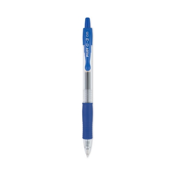 Picture of G2 Premium Gel Pen, Retractable, Extra-Fine 0.5 mm, Blue Ink, Smoke/Blue Barrel, Dozen