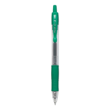 Picture of G2 Premium Gel Pen, Retractable, Extra-Fine 0.5 mm, Green Ink, Smoke/Green Barrel, Dozen