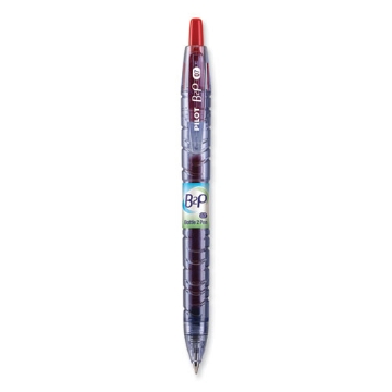 Picture of B2p Bottle-2-Pen Recycled Gel Pen, Retractable, Fine 0.7 Mm, Red Ink, Translucent Blue Barrel