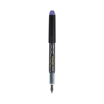 Picture of Varsity Fountain Pen, Medium 1 mm, Purple Ink, Clear/Black/Purple Barrel
