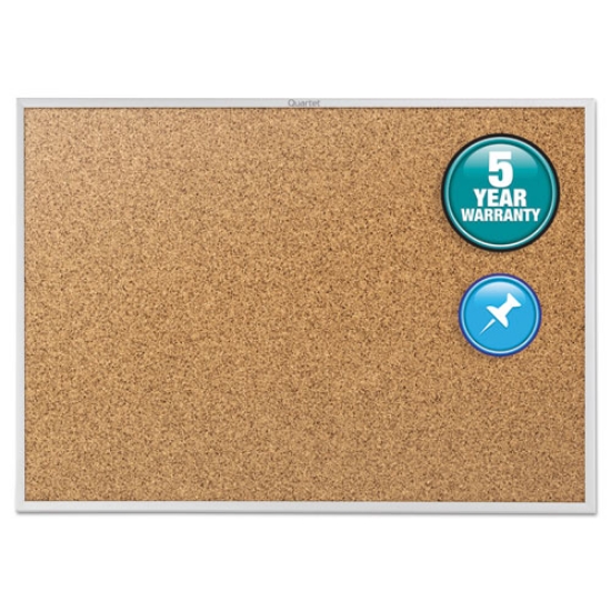 Picture of Classic Series Cork Bulletin Board, 96 x 48, Tan Surface, Silver Anodized Aluminum Frame